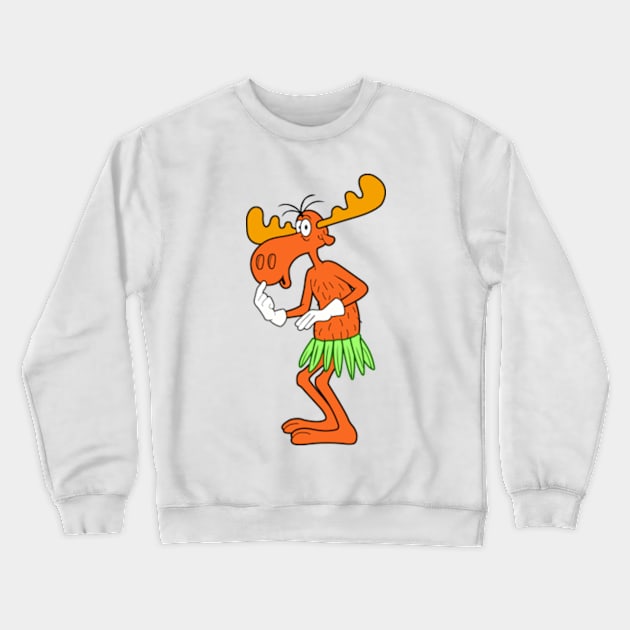 Bullwinkle Hawaii - Rocky & Bullwinkle Crewneck Sweatshirt by LuisP96